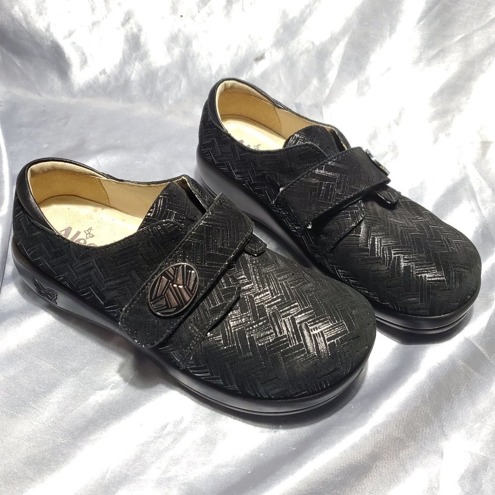 ALEGRIA JOL-588 black velcro strap shoes Joleenterlockin SZ 37 7/7.5 - NICE!